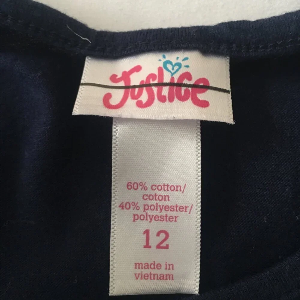 Justice Girls Eiffel Tower Graphic Tank Top Navy Size 12 Cotton/Polyester Blend